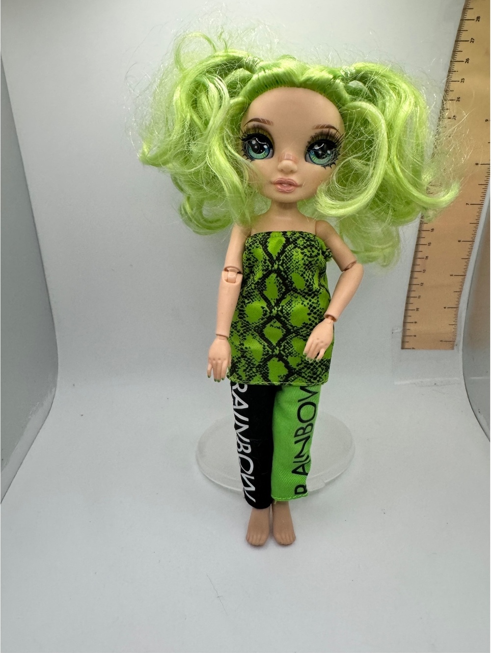 Rainbow High Doll with Neon Green Hair and Stylish Outfit